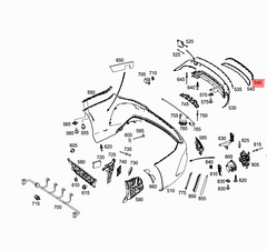 Rear Bumper Chrome A1178853500 Compatible With MERCEDES-BENZ CLA C117 2014-2016 Tag No.137