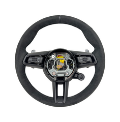 Alcantara Steering Wheel (Black Center Marker) Compatible With Porsche All Models