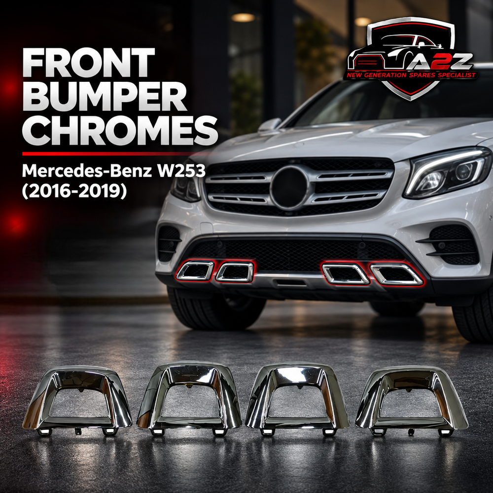 Front Bumper Chromes Front Left 2538855900, Middle Left 2538856100, Middle Right 2538856200, & Front Right 2538856000 Compatible With Mercedes-Benz GLC-CLASS W253 (2016-2019) Tag No.268