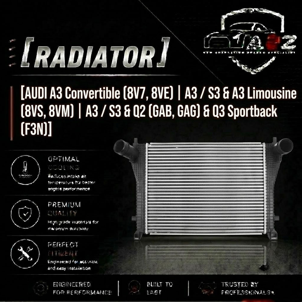 Radiator 5Q0145803N Compatible With AUDI A3 Convertible (8V7, 8VE) | A3 / S3 & A3 Limousine (8VS, 8VM) | A3 /S3 & Q2 (GAB, GAG) & Q3 Sportback (F3N)