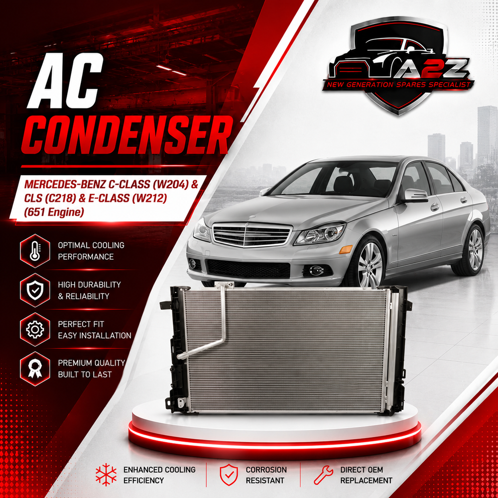 AC Condenser A2045000254 A2045000154 Compatible with MERCEDES-BENZ C-CLASS (W204) & CLS (C218) & E-CLASS (W212) (651 Engine)