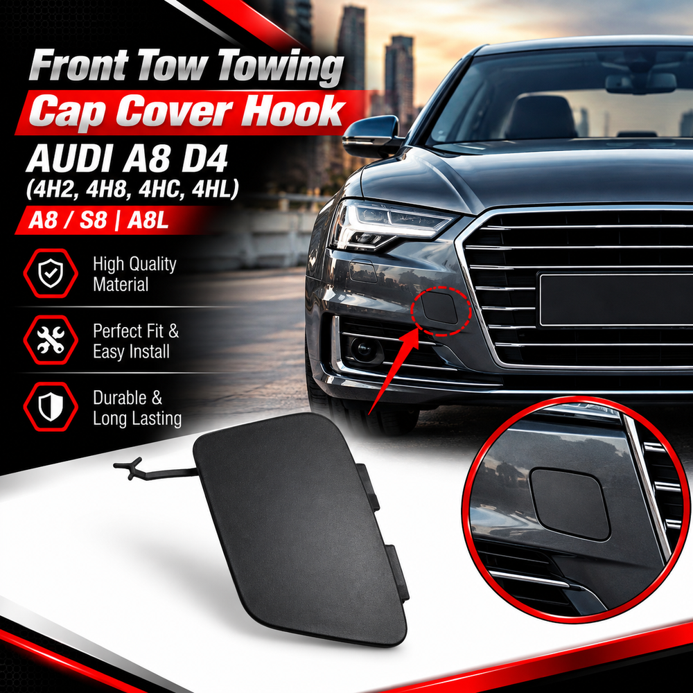 Front Tow Towing Cap Cover Hook 4H0807241B Compatible with AUDI A8 D4 (4H2, 4H8, 4HC, 4HL) | A8 / S8 | A8L 2011-2014 Tag No.64.