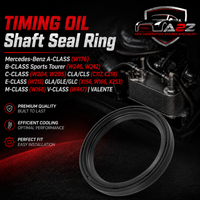 TIMING OIL Shaft Seal Ring 742.950 68089211AA Compatible With Mercedes-Benz A-CLASS (W176) B-CLASS Sports Tourer (W246, W242) C-CLASS (W204, W205) CLA/CLS (C117, C218) E-CLASS (W212) GLA/GLE/GLC (X156, W166, X253) M-CLASS (W166) V-CLASS (W447) | VALENTE