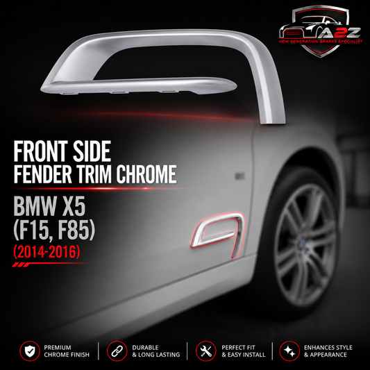Front Side Fender Trim Chrome Left 51117308043 & Right 51117308044 Compatible With BMW X5 (F15, F85) (2014-2016) Tag No.492
