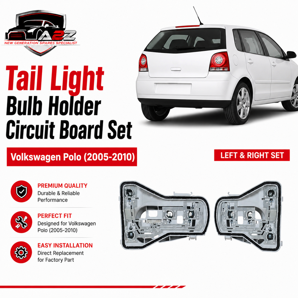 Tail Light Bulb Holder Circuit Board Set Left 6Q0945257 & Right 6Q0945258 Compatible With Volkswagen Polo (2005-2010)