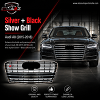 Glossy Black Original Show Grill (Silver + Black Show Grill) 4H0853651AB Compatible With Audi A8 (2015-2018) Quattro Tag No.113