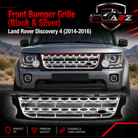 Front Bumper Grille (Black & Silver) LR051299 Compatible With Land Rover Discovery 4 (2014-16)