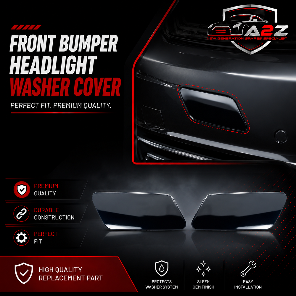 Front Bumper Headlight Washer Cover Left 7P6807937A & Right 7P6807938A Compatible With Volkswagen TOUAREG (2015-18)