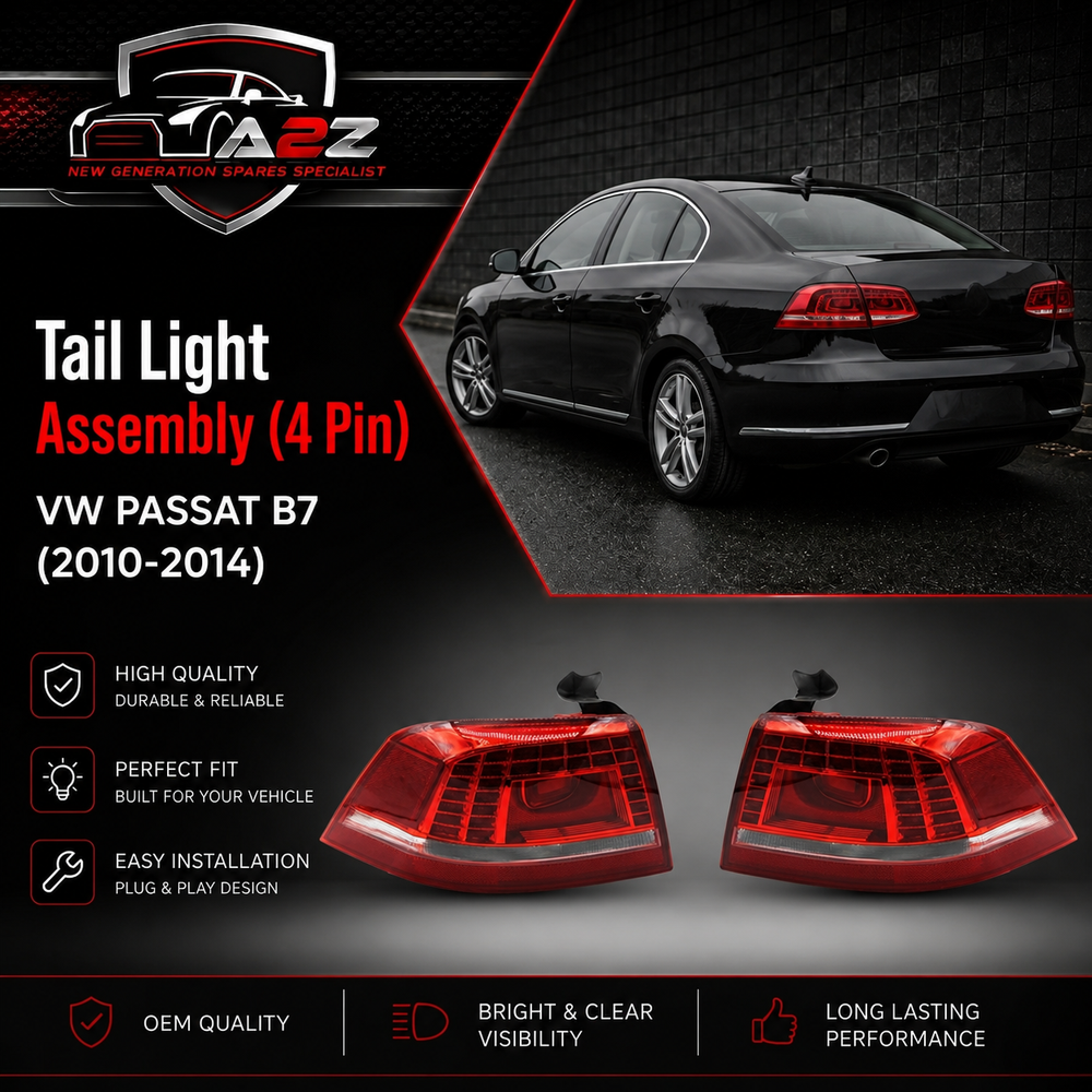 Tail Light Left 3AD945207 3AD945207A 3AD945207D 3AE945207B & Right 3AD945208 3AD945208A 3AD945208D 3AE945208B (4 Pin) Compatible With VW PASSAT B7 (2010-2014) No.167