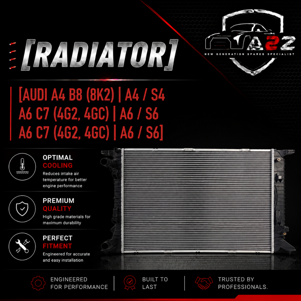 Radiator 8K121251L Compatible With AUDI A4 B8 (8K2) | A4 / S4 A6 C7 (4G2, 4GC) | A6 / S6 A6 C7 (4G2, 4GC) | A6 / S6
