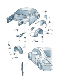 Front Right Wheel Arch 5C5805912D Compatible With Volkswagen BEETLE (2011)