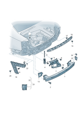 Rear Bumper Bracket Headlight Left 4G5807889 Right 4G5807890 Compatible With Audi A6 4G(2012-2015)