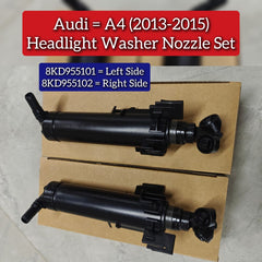 Headlight Washer Nozzle Left 8KD955101 & Right 8KD955102 Compatible With Audi A4 (2013-2015)