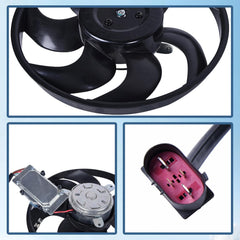 Engine Cooling Fan Motor Fan Assembly (Small) 7L0959455F Compatible With AUDI Q7 (4LB) & PORSCHE CAYENNE (9PA) & VW TOUAREG (7LA, 7L6, 7L7)