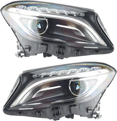 Headlight Headlamp Left A1569063100 & Right A1569063200 (Single Lens) (Without Blaster) Compatible With MERCEDES-BENZ GLA-CLASS (X156) 2014-2017 Tag No.102