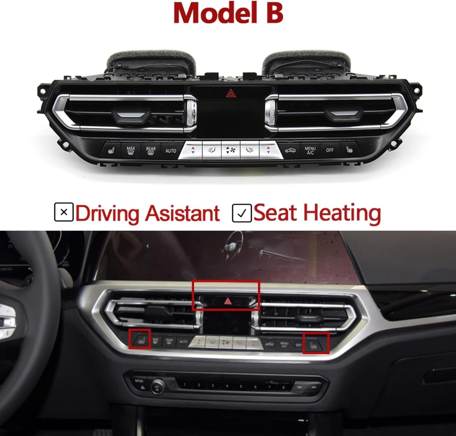 BMW 3 Series G20 G28 G29 G08 Black Center AC Vent Grille 64119855413