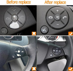 Mercedes-Benz C-CLASS W204/E-CLASS W212 Complete Steering Wheel Switch Set (Grey-Round) for W204 and W214 Models - Left Hand 2048210351 and Right Hand 2048210451 Options Available Tag-SW-95