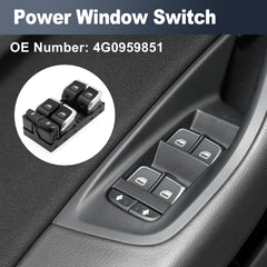 Power Window Switch 4G0959851 4GD959851B 4G09598515PR Compatible with Audi A6 (4G) (10 Pin) Tag No.10