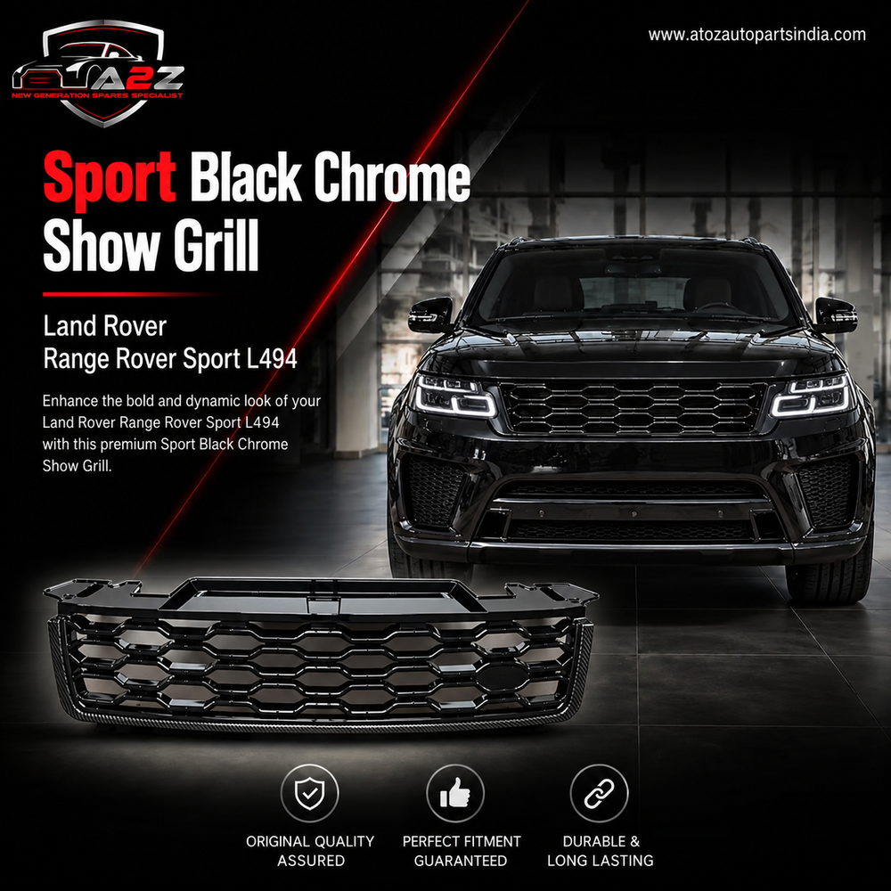 Sport Black Chrome Show grill Compatible With Land Rover Range Rover Sport L494 Tag 47