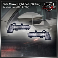 Side Mirror Light Set (Blinker) Right 5E0949102 & Left 5E0949101 Compatible With SKODA OCTAVIA III (5E3, NL3, NR3) Tag No.158