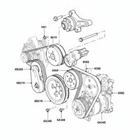 Belt Tensioner With Pulley LR016140 Compatible With LAND ROVER DISCOVERY IV (L319) | LR4 & RANGE ROVER SPORT I (L320)