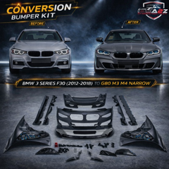 A To Z Compatible With Bmw 3 Series F30 (2012-2018) Upgrade Convert To G80 M3 M4 Narrow Body Kit Bumper Grill Fender Hood Side Skirts Grill Diffuser Exhaust Pipe Tip Headlight CC-9799 (Shipping Cost Not Included In Price)
