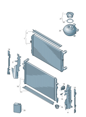 Radiator 5K0121253H Compatible with SKODA OCTAVIA II (1Z3) | LAURA & SUPERB II (3T4) & VW JETTA III (1K2) | BORA | VENTO