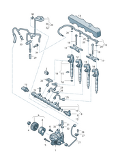 Fuel Injector Return Line Pipe 04L130235J 04L130235N Compatible With AUDI A3 Q3 & SKODA KODIAQ I (NS6, NS7, NV7)
