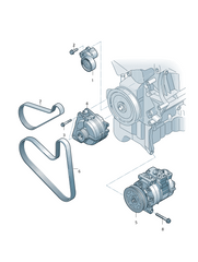 Multi RIB Belt Kit 6PK1005K1 Compatible With AUDI A3 Convertible (8V7, 8VE) | A3 / S3, A3 Limousine (8VS, 8VM) | A3 / S3, A4 B9 (8W2, 8WC) | A4 / S4, Q3 (8UB, 8UG) (CONTINENTAL)