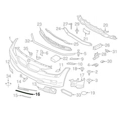 Front Bumper Center Chrome 51117279699 Compatible With BMW 3 Series (F30, F80) Tag No.71