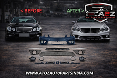 A To Z Compatible With Mercedes Benz E Class W211 (2007-2009) Front Bumper Upgrade Convert To Amg C63 Bumper Body Kit With Fog Lamp W211-001 Gc CC-9478 (Shipping Cost Not Included In Price)