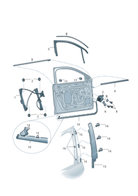 Front Left Power Window Regulator 5E0837461 5E0837461B 5ED837461 Compatible with SKODA OCTAVIA III (5E3, NL3, NR3)
