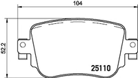 Rear Brake Pad 5Q0698451B 2511001 Compatible With AUDI Q3 & SKODA OCTAVIA III 5E3