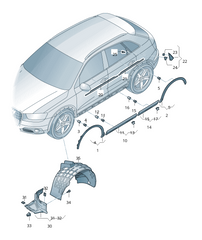 Rear Left Wheel Arch (EYEBROW) 8U0853817 Compatible With AUDI Q3 (8UB, 8UG) Tag-EY-04