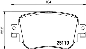 Rear Brake Pad 5Q0698451B 2511001 Compatible With AUDI Q3 & SKODA OCTAVIA III 5E3