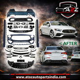 A To Z Compatible With Mercedes Benz A Class W177 (2018-2024) Front Rear Bumper Side Skirt Diffuser Exhaust Tip Upgrade Convert To Amg Amg45s Bumper Body Kit GC W177-017 CC-9475 (Shipping Cost Not Included In Price)