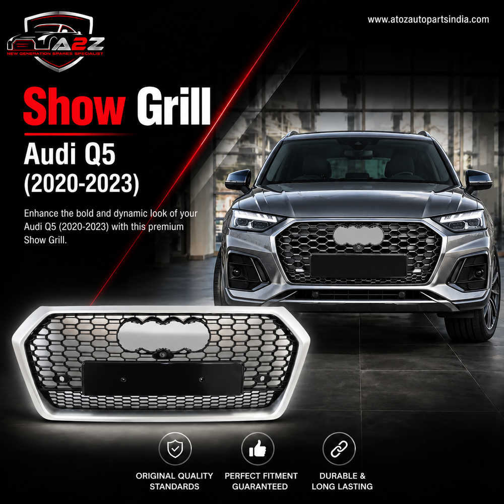 Show Grill Audi Compatible With Q5(2020-23) RSQ5 Black Chrome