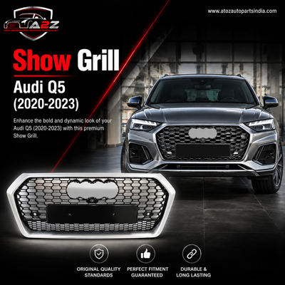 Show Grill Audi Compatible With Q5(2020-23) RSQ5 Black Chrome