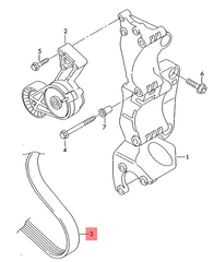 Multi Rib Belt 6DPK1195 06A260849C Compatible With SKODA OCTAVIA I (1U2) (CONTINENTAL)