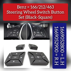 Black-Square Steering Wheel Switch Control Buttons 1669052800 1669052900 Compatible with MERCEDES BENZ GL-CLASS W166 & ML-CLASS W166 & G Class W463 & GLC C218