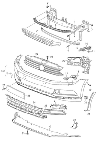 Front Bumper Bracket Left 3GD807177 Right 3GD807178 Compatible With Volkswagen PASSAT B8 (362) Tag No.310