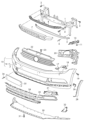 Front Bumper Bracket Left 3GD807177 Right 3GD807178 Compatible With Volkswagen PASSAT B8 (362) Tag No.310