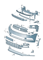 Front Grill Bracket 3G0807889 Compatible With Volkswagen For Passat B8 Tag No.303
