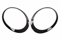 Headlight Chrome Bezel Ring Trim Left 51138739497 & Right 51138739498 Compatible With MINI F54 (Glossy Black 2019-2022)