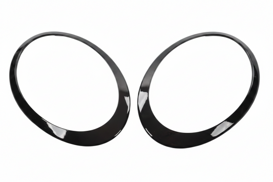 Headlight Chrome Bezel Ring Trim Left 51138739497 & Right 51138739498 Compatible With MINI F54 (Glossy Black 2019-2022)