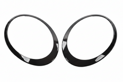 Headlight Chrome Bezel Ring Trim Left 51138739497 & Right 51138739498 Compatible With MINI F54 (Glossy Black 2019-2022)