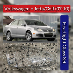 Front Headlight Glass Compatible with Volkswagen Jetta/Golf 2007-2010