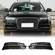 Fog Lamp Cover (Black Chrome) Compatible With AUDI A6 C7 2016-2018 Fog Lamp Cover Left 4G0807681AN & Right 4G0807682AN Tag-FC-34