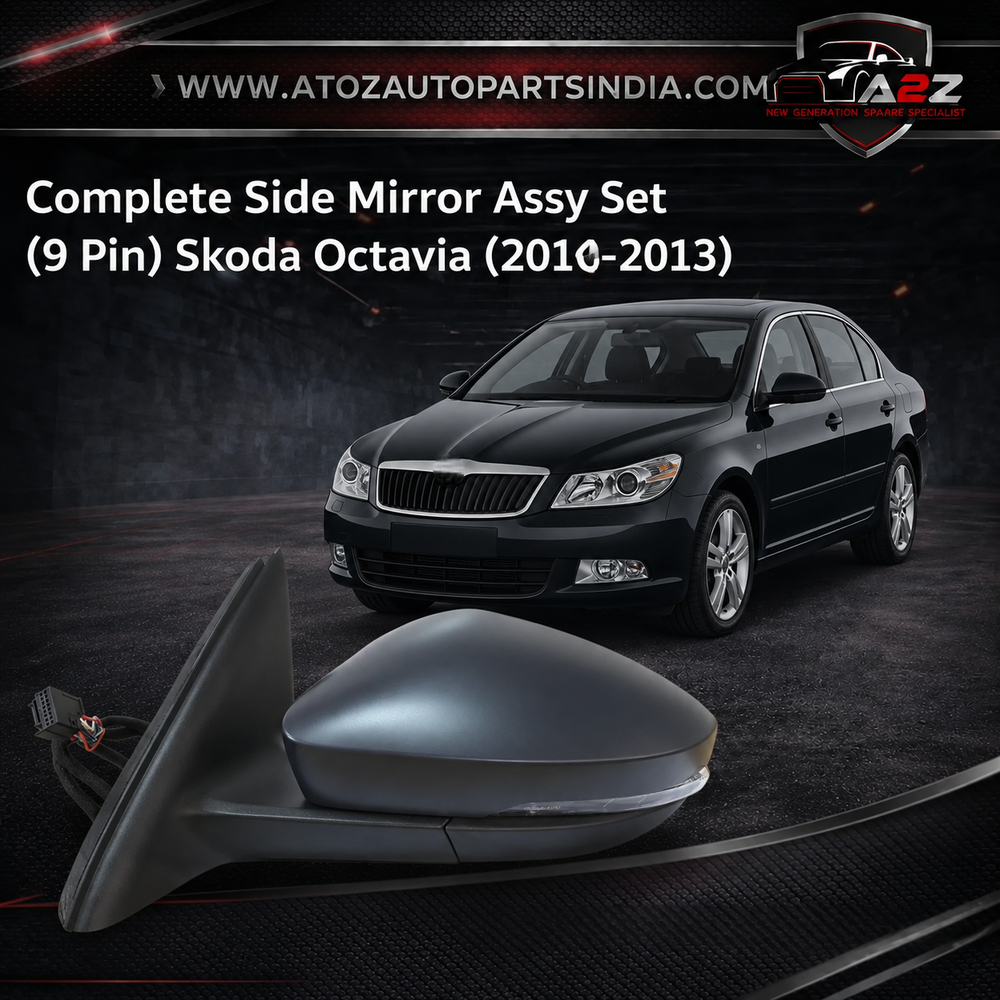 Complete Side Mirror Assy Set Left 5E1857507E & Right 5E1807508E Compatible With Skoda Octavia (2010-2013) Tag No.181