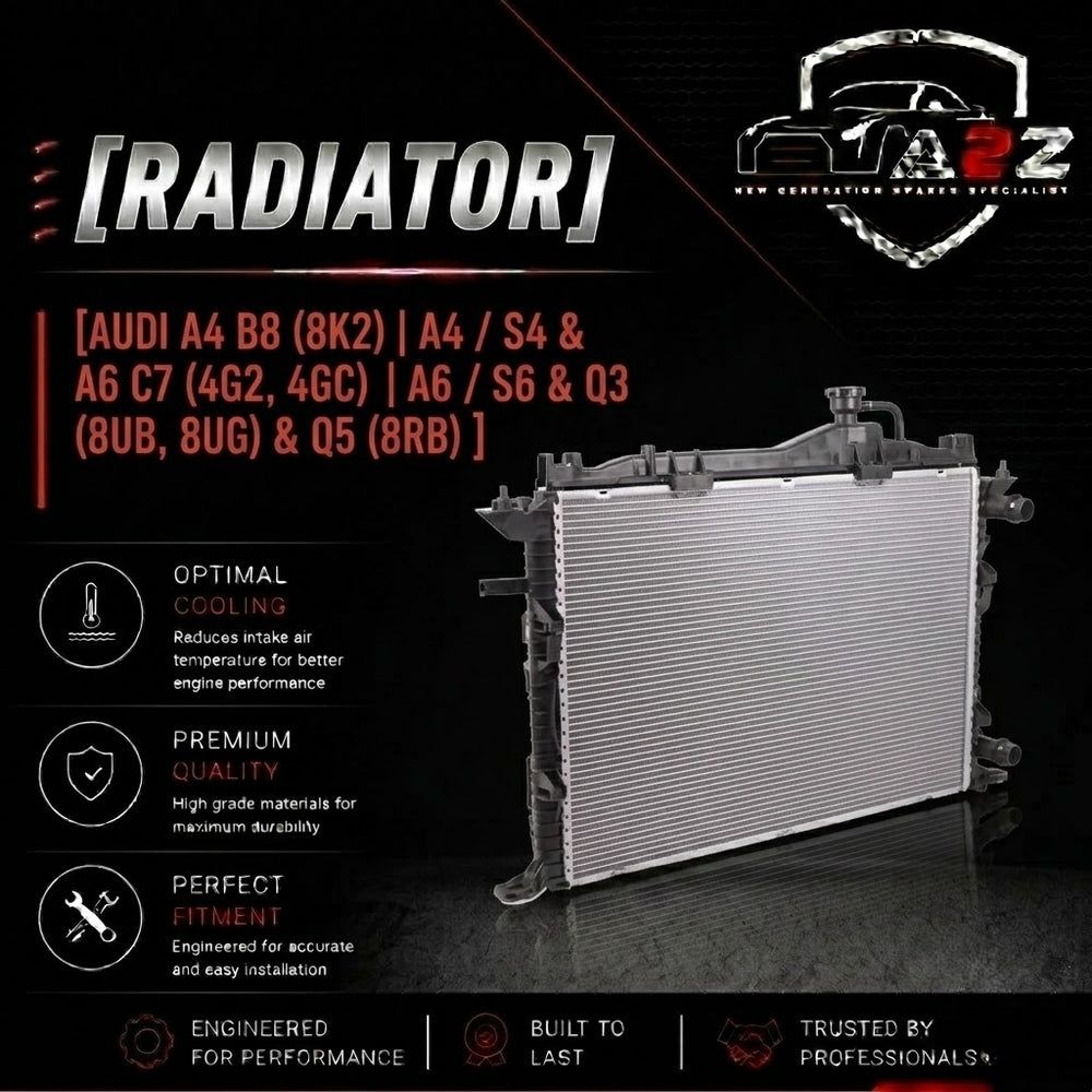 Radiator 4G0145804A Compatible With AUDI A4 B8 (8K2) | A4 / S4 & A6 C7 (4G2, 4GC) | A6 / S6 & Q3 (8UB, 8UG) & Q5 (8RB)